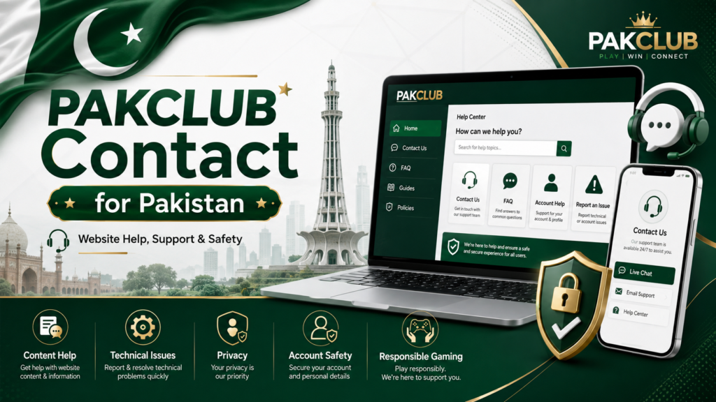 PAKCLUB Contact guide for Pakistan