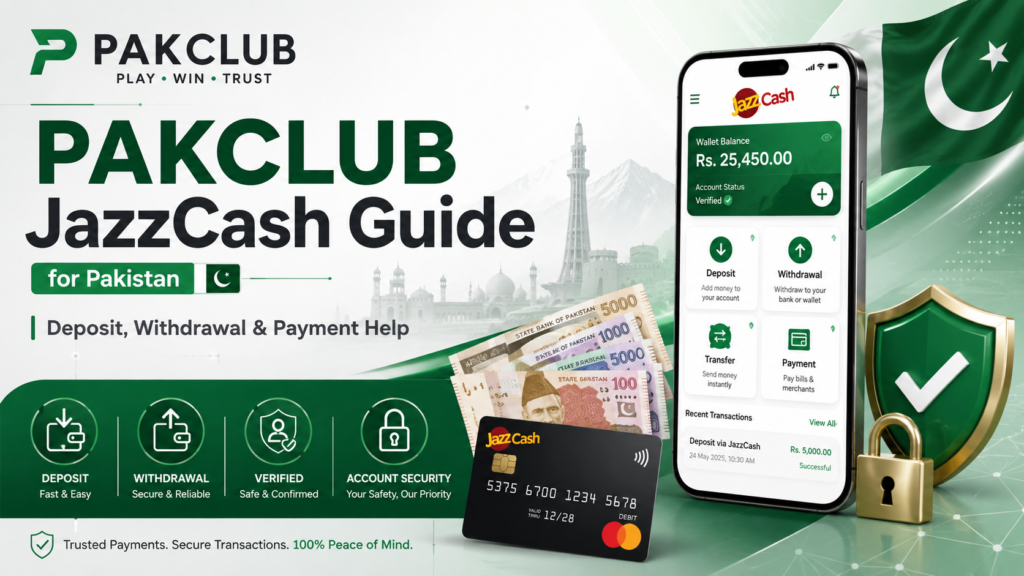 PAKCLUB JazzCash guide for Pakistan