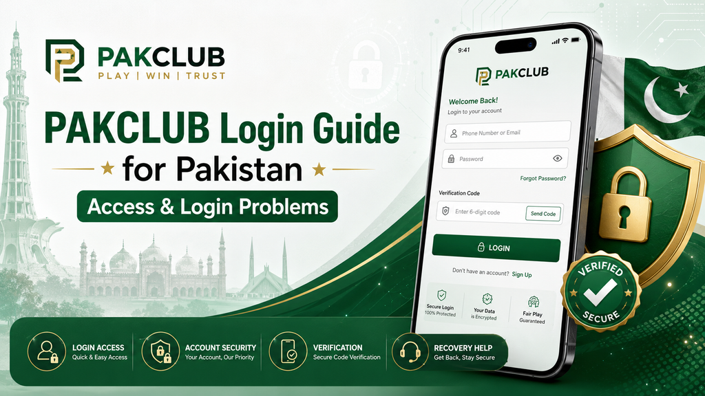 PAKCLUB Login guide for Pakistan