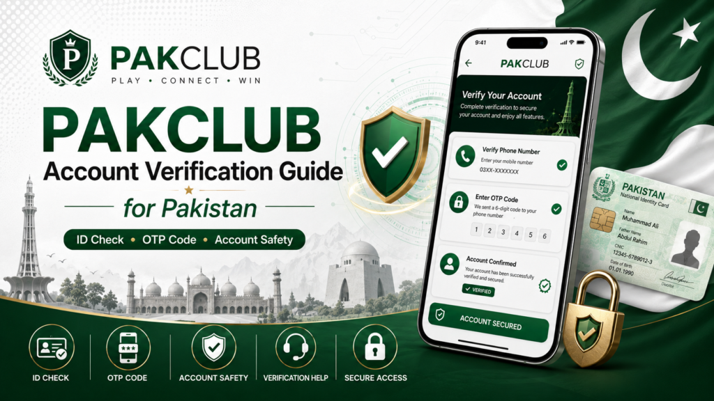 PAKCLUB Account Verification guide for Pakistan